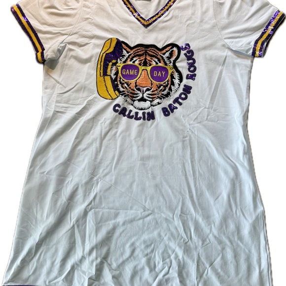 LSU Callin Baton Rouge glitter hem shift dress Size L - Picture 3 of 7